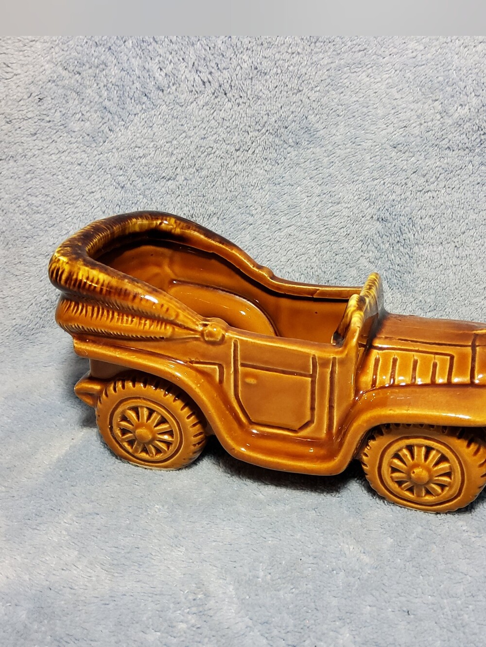 Vintage Relpo 2161 Ceramic Car Planter Old Timey Convertible Buggy Drip Glaze Ja